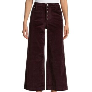 Time and True Burgundy Plum Curduroy Wide Leg